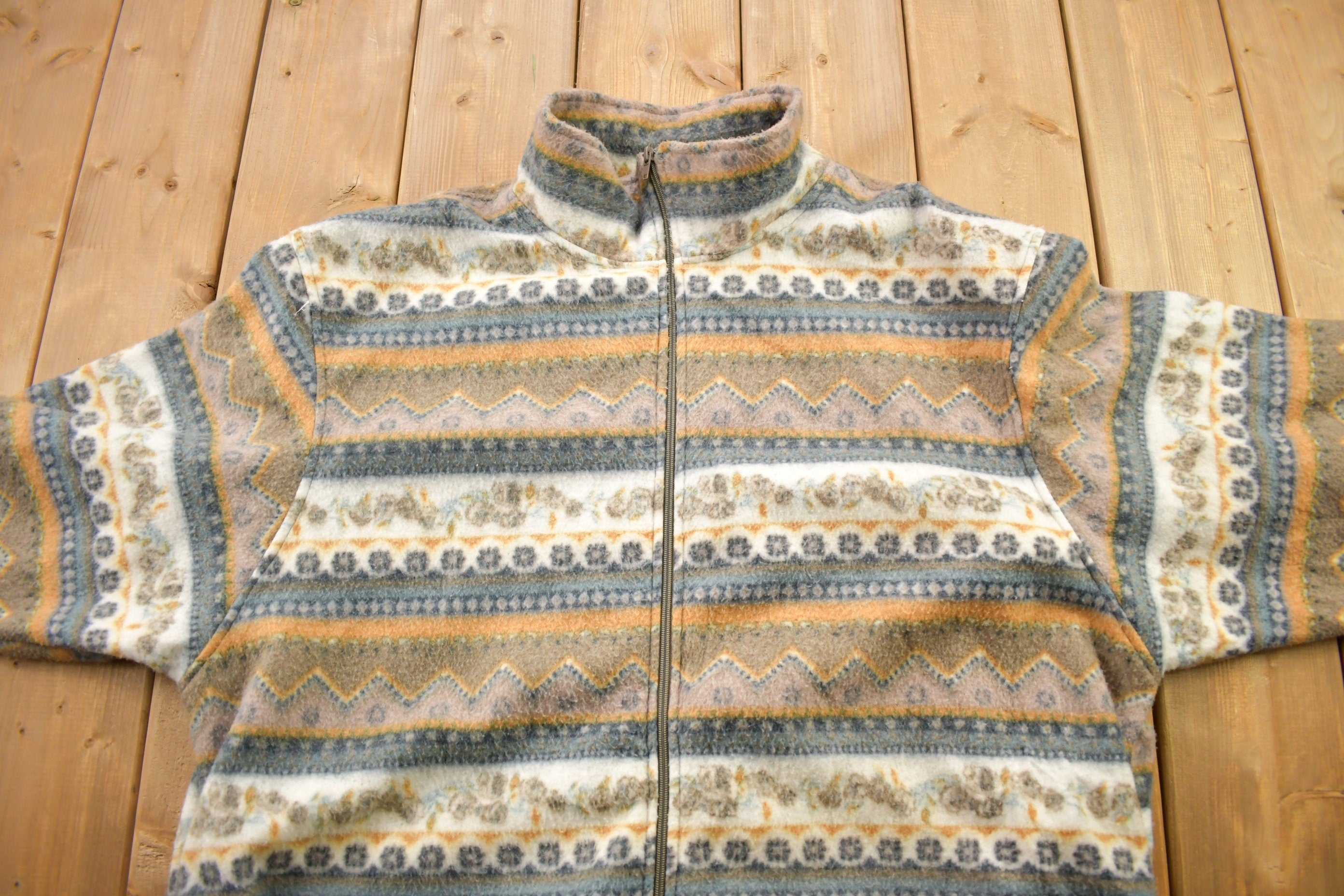 Vintage 1990s All Over Print Fleece Sweater