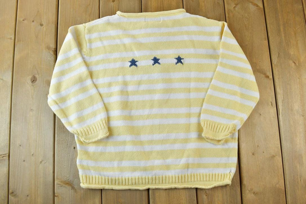 Vintage 1990s Christopher And Banks Star Knit Abstract Pattern Crewneck Sweater