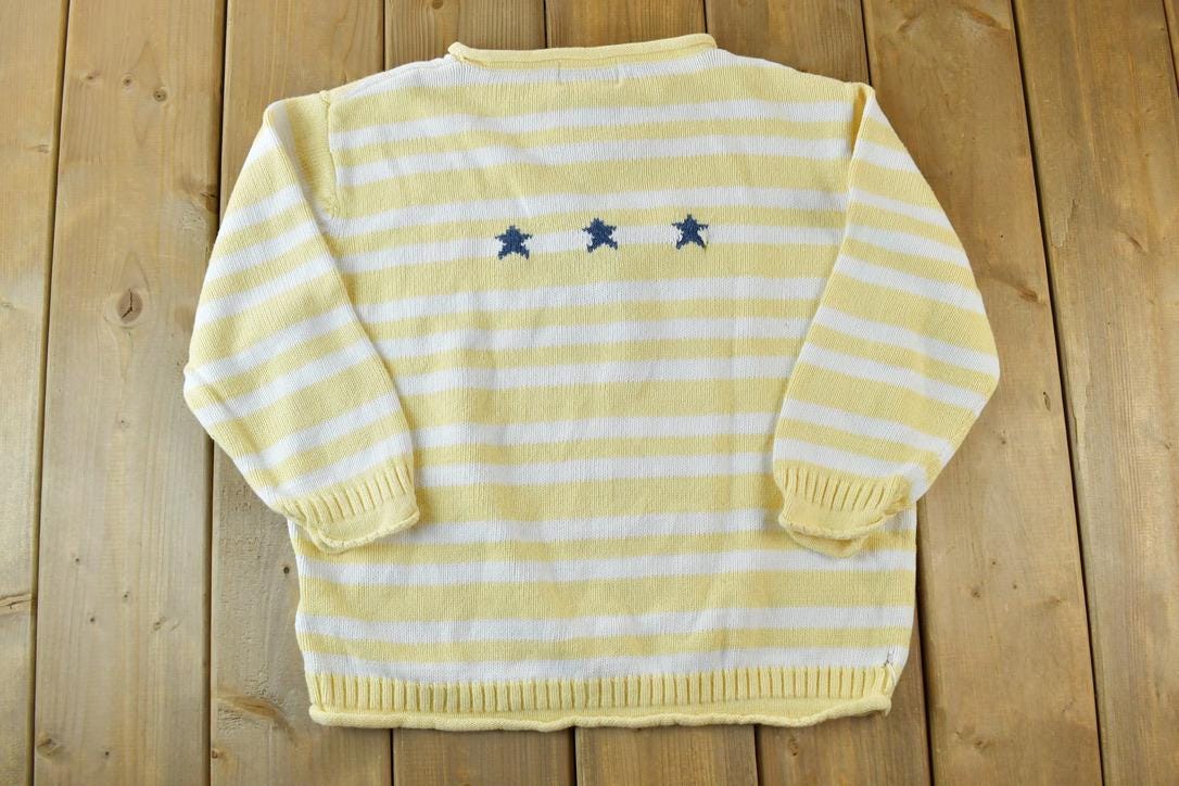 Vintage 1990s Christopher And Banks Star Knit Abstract Pattern Crewneck Sweater