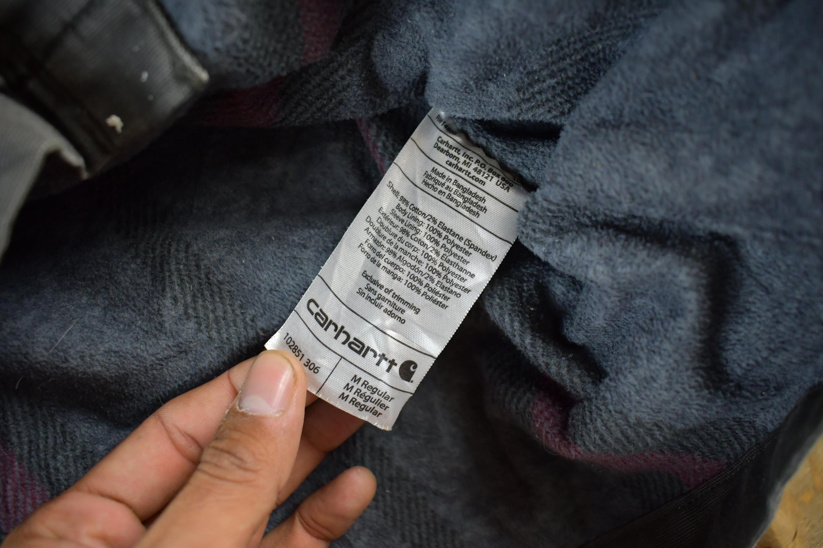 Vintage 1990s Carhartt Blanket Lined Shirt Jacket Men's Medium