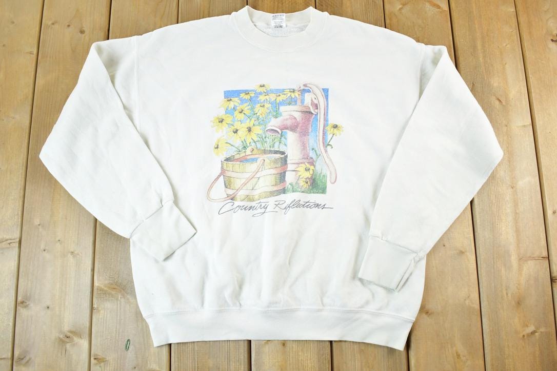 Vintage 1990s Country Reflections Crewneck Sweatshirt Womens L / 90s Souvenir Crewneck / Vintage Souvenir Crewneck / Streetwear
