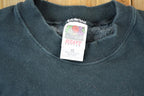 Vintage 1990s Black And Blue Pride Souvenir Football Crewneck Sweatshirt Made In USA