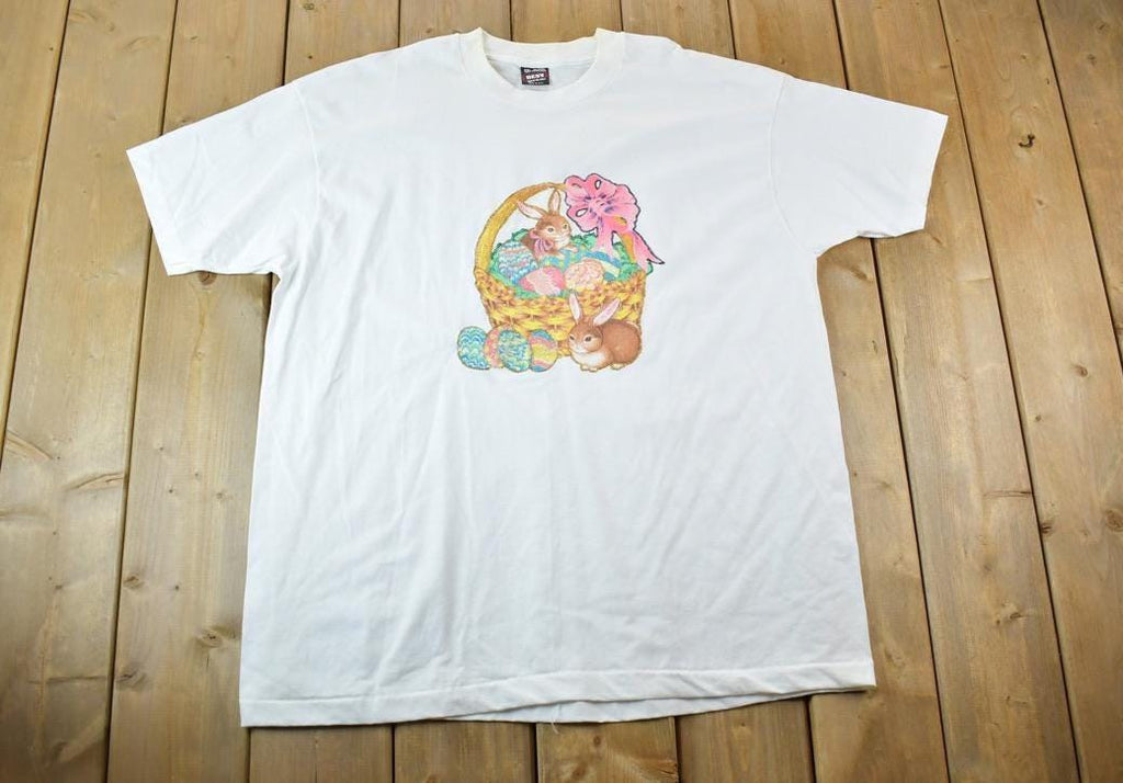 Vintage 1990s Easter Bunny Souvenir Single Stitch Graphic Print T-Shirt Made In USA  Vintage Streetwear  Vacation Tee  Travel T Shirt