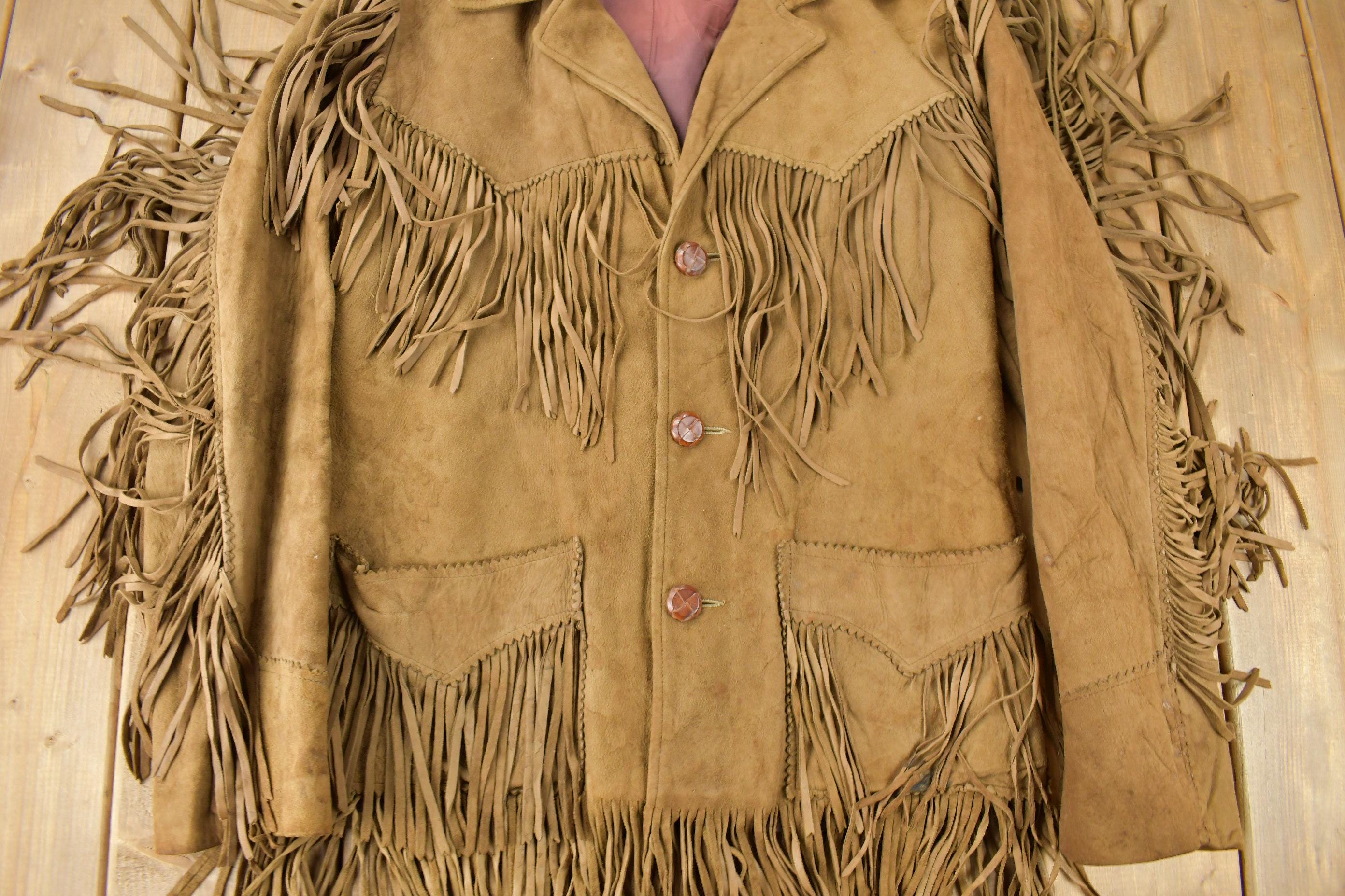 Vintage 1960s Trego's Westwear Fringe Leather Jacket