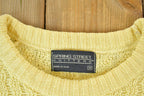 Vintage 1990s Spring Street Knitters Cable Knit Abstract Pattern Crewneck Sweater Made In USA