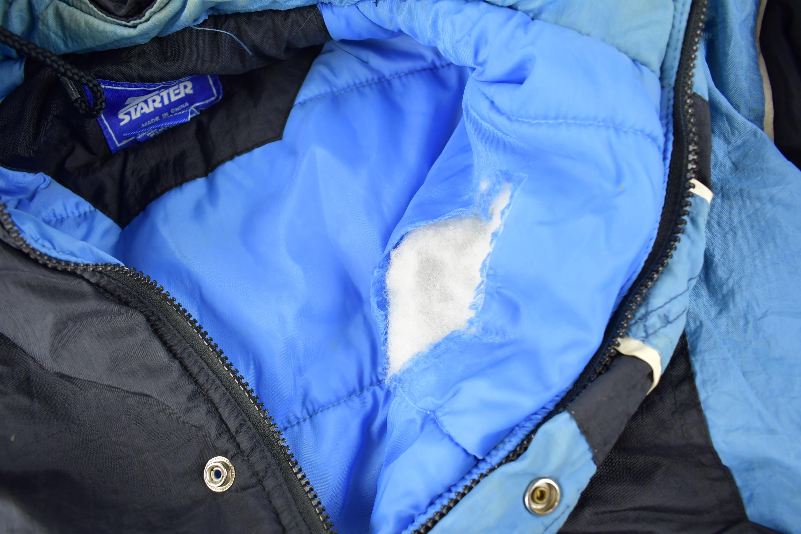 Vintage 1990s University of North Carolina Tar Heels Collegiate NCAA Quarter Zip Starter Jacket