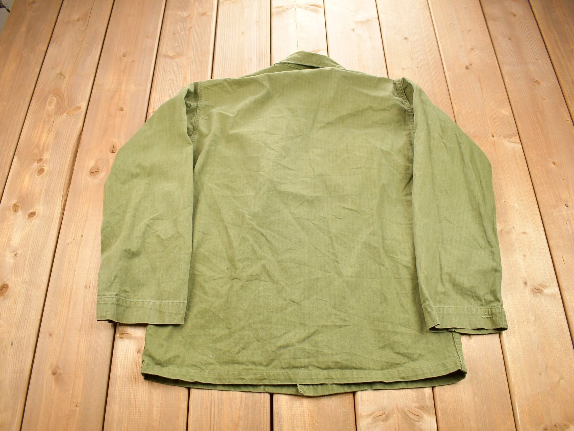 Vintage WW2 1940s Herringbone Military Jacket Army