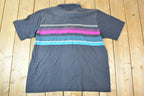 Vintage 1990s Paolo Conti Striped Quarter Button Polo Shirt Mens XL / Vintage Quarter Button Up Polo / Preppy Button Up / Vintage Shirt