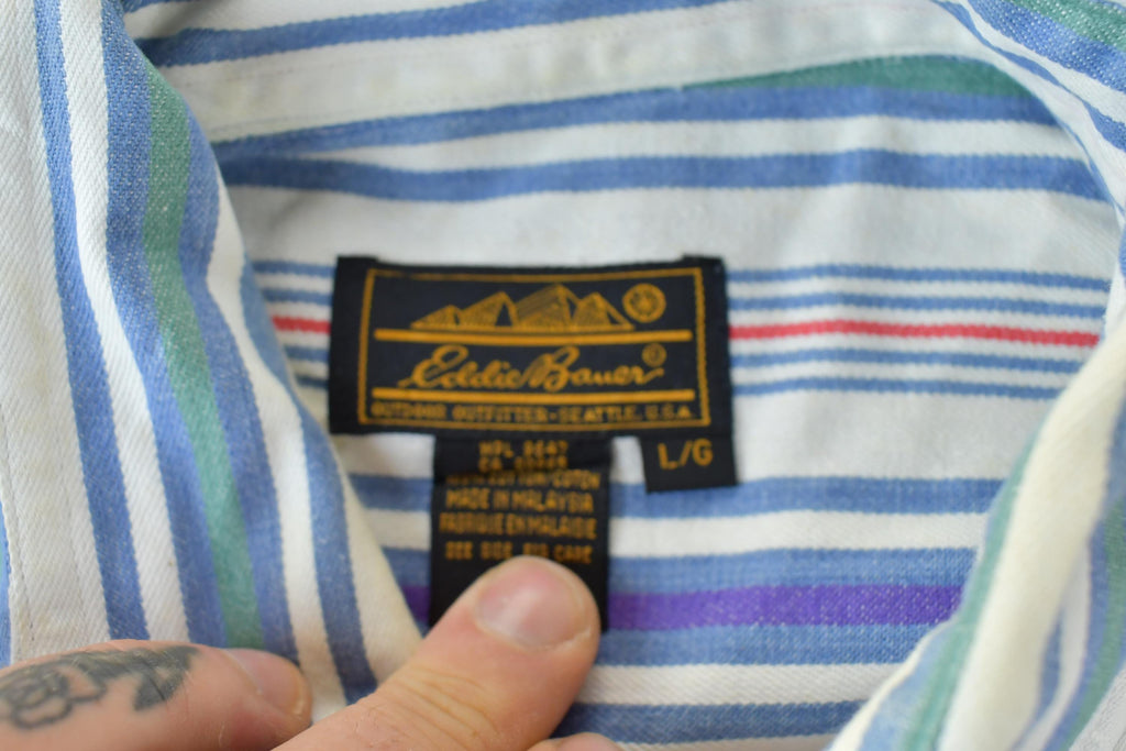 Vintage 90s Eddie Bauer Striped Button Up Shirt