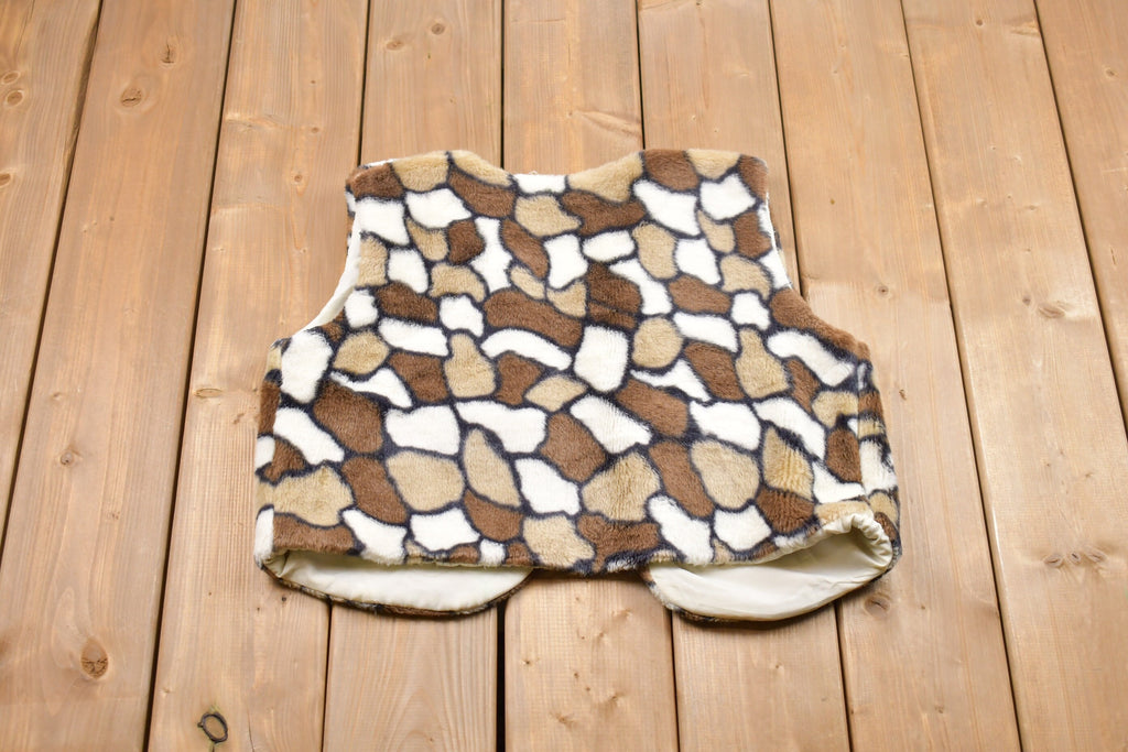 Vintage 1990s Fleece Animal Print Vest