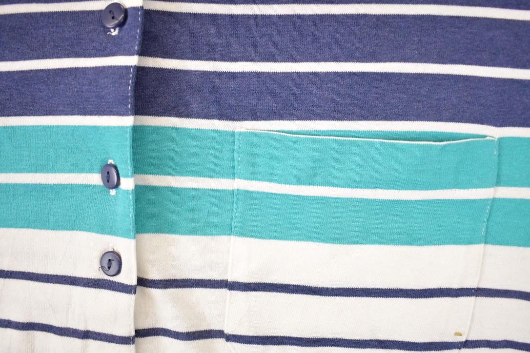 Vintage 1990's 62 East Colorblock Striped Button Up Shirt Men's M