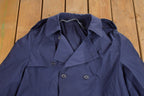 Vintage 1990s DSCP Defender Navy Blue Trench Coat  Heavy Trench  Full Length Jacket  Streetwear