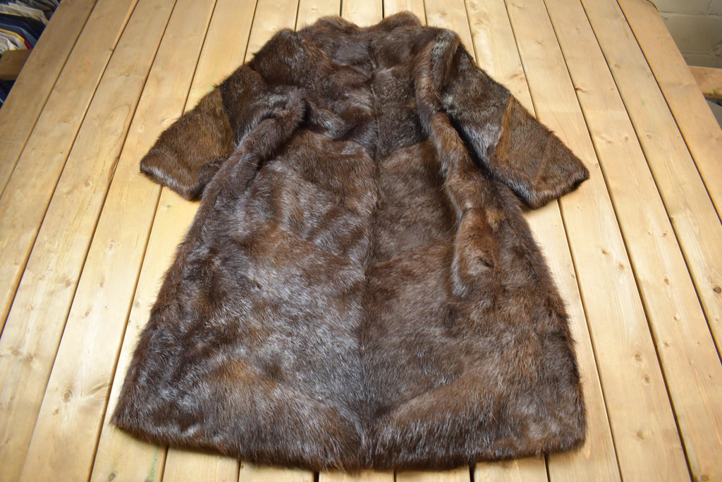 Vintage 1970s Full Length Brown Mink Fur Coat
