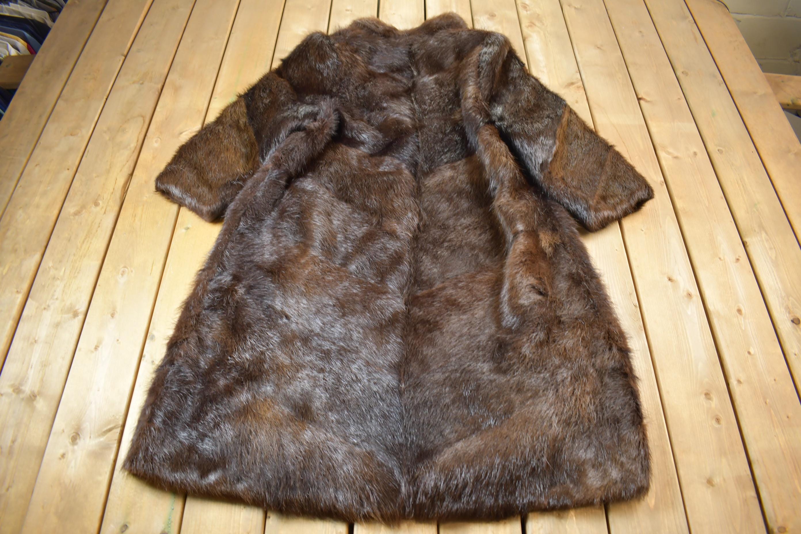 Vintage 1970s Full Length Brown Mink Fur Coat