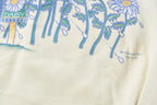 Vintage 1990s Morning Sun Petite Cute Floral Double Collar Crewneck Sweatshirt Women's S / 90s Crewneck / Grandma Sweater / Streetwear