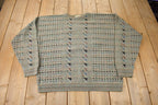 Vintage 1990s Megalos Abstract Knit Crewneck Sweater