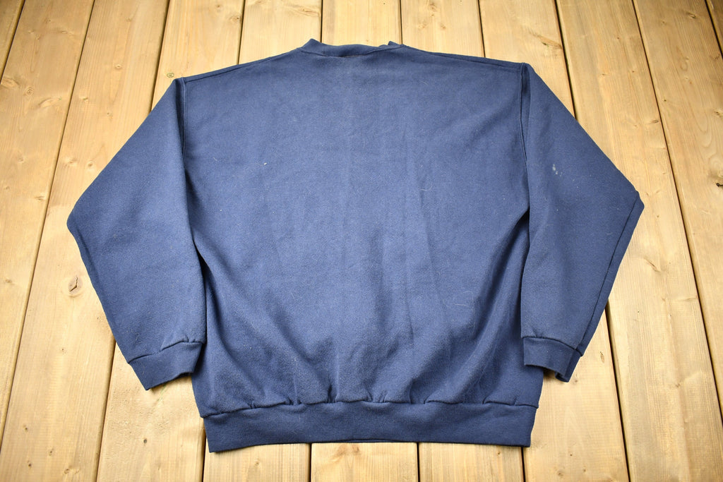 Vintage 1990s Tultex Navy Blue Blank Crewneck Sweatshirt