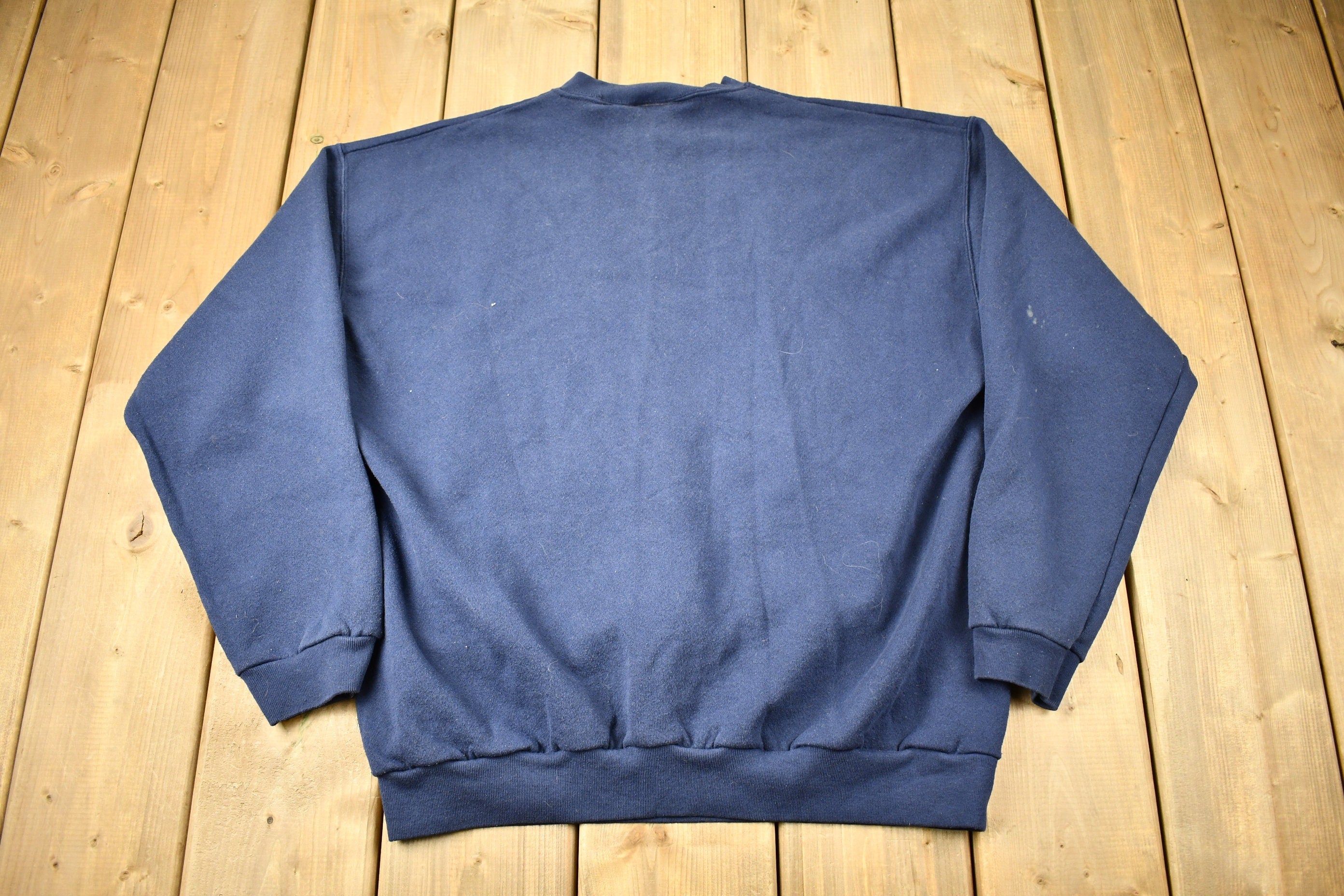 Vintage 1990s Tultex Navy Blue Blank Crewneck Sweatshirt