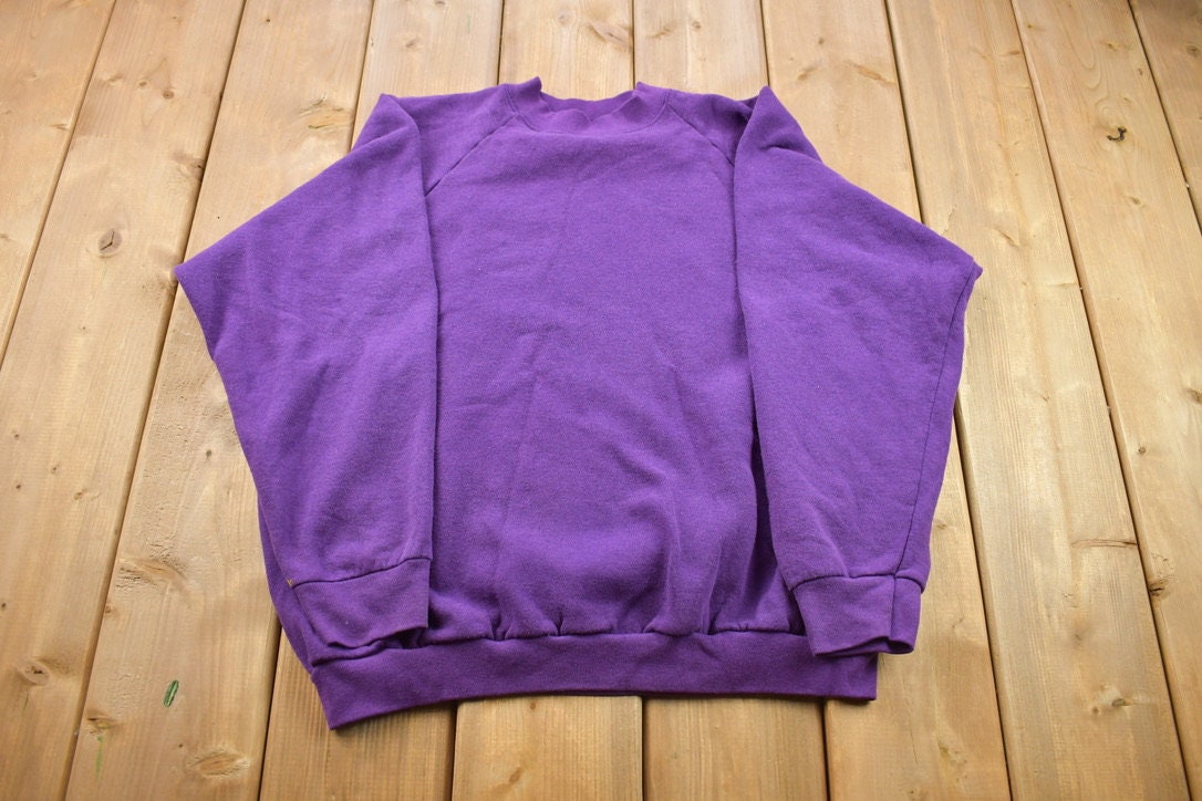 Vintage 1990s Blank Fruit Of The Loom Raglan Crewneck Sweatshirt