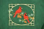 Vintage 1990s Cardinal Bird Embroidered Crewneck