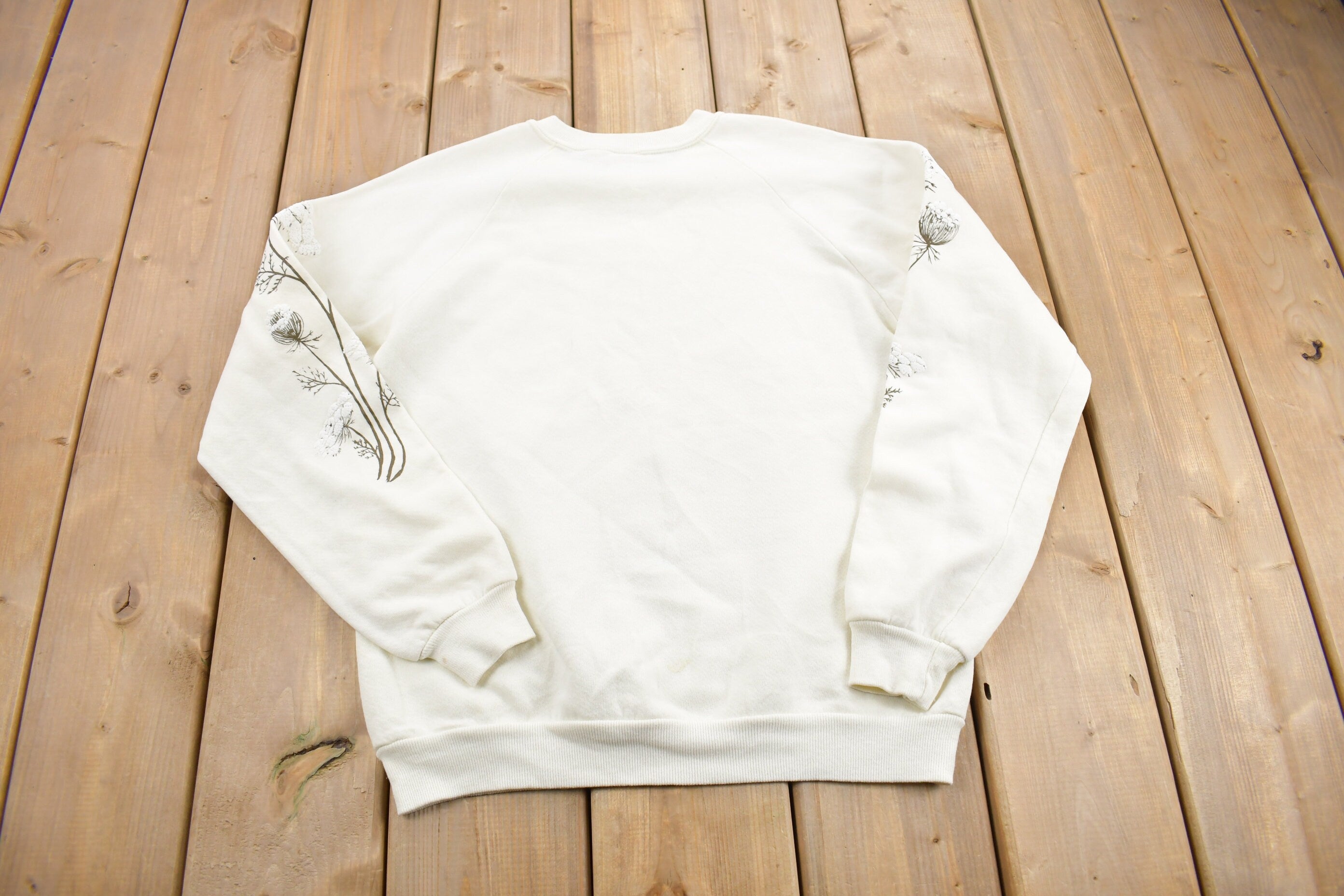 Vintage 1988 Floral Graphic Raglan Crewneck Sweatshirt