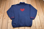 Vintage 1990s Private Eyes Made In USA Knitted Mock Neck Sweater Patchwork Knitting
