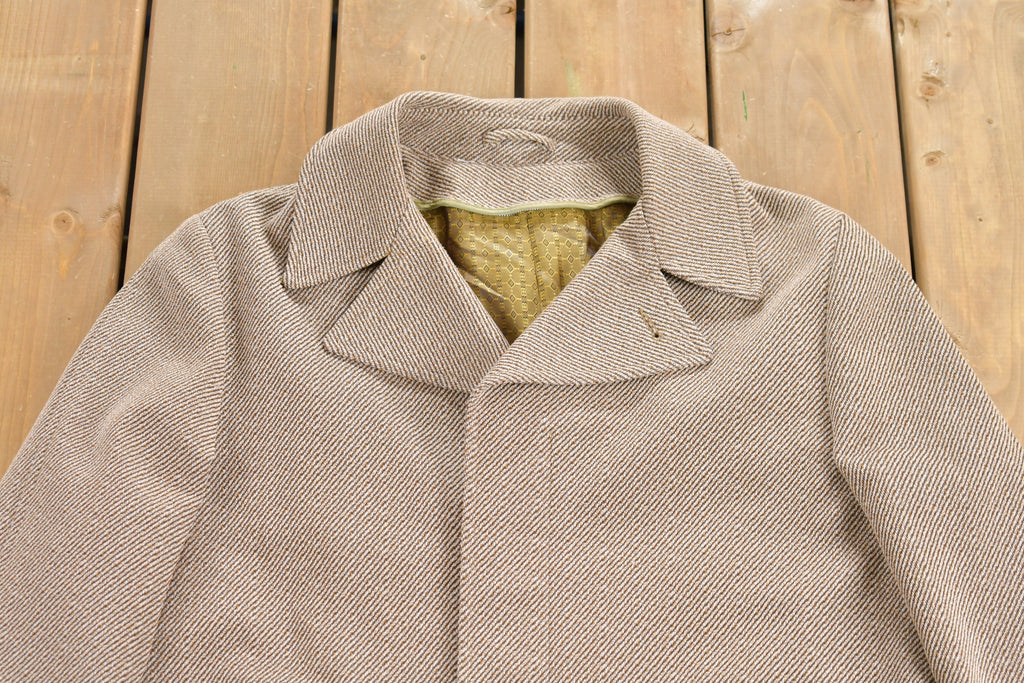 Vintage 1980s TownCraft Full Length Wool Trench Coat