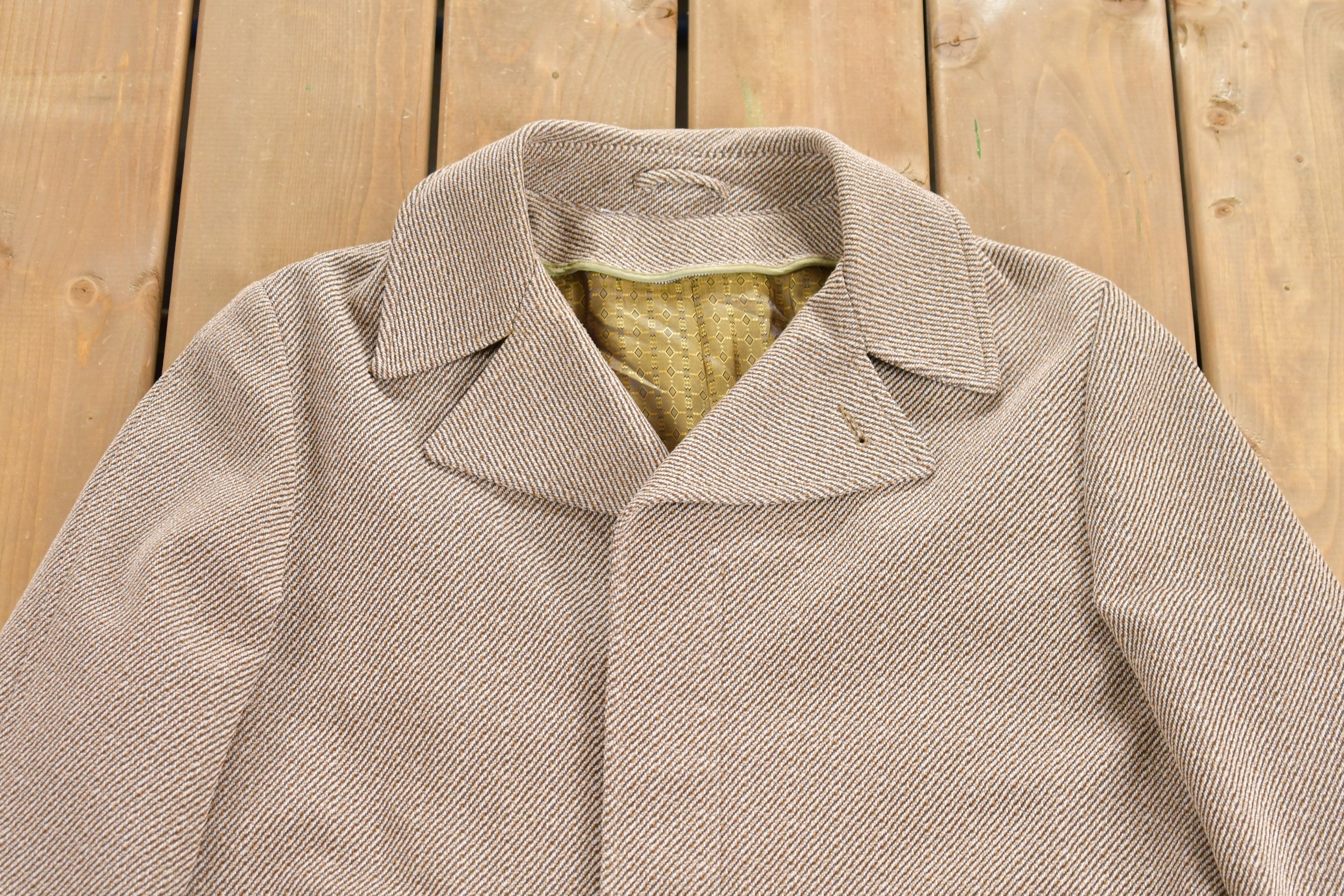 Vintage 1980s TownCraft Full Length Wool Trench Coat