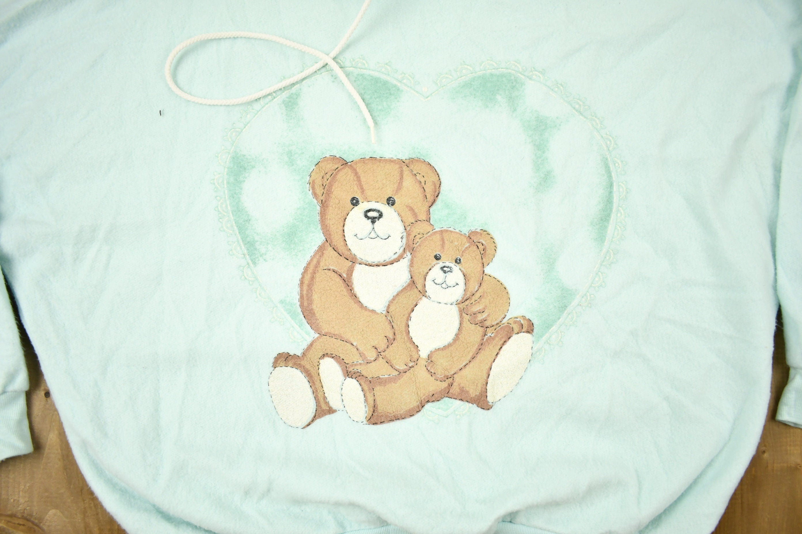 Vintage 1990s Teddy Bears And Hearts Cute Graphic Sweater
