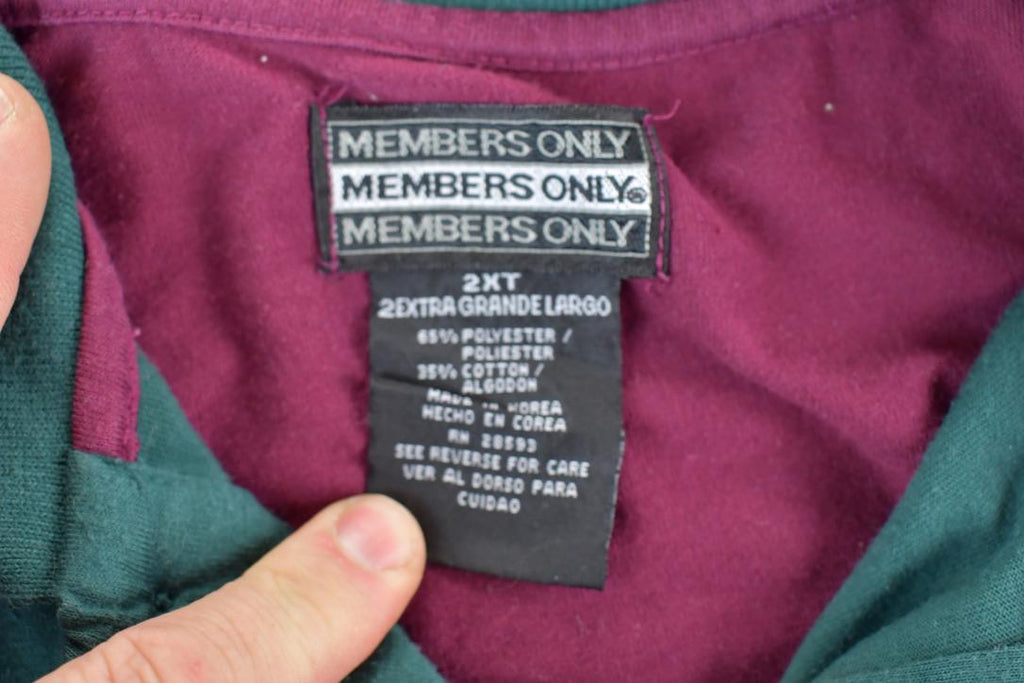Vintage 1990s Members Only Colour Block Quarter Button Collared Sweatshirt