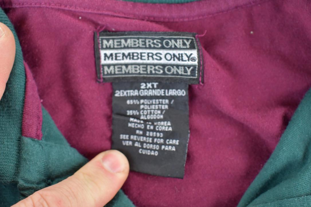 Vintage 1990s Members Only Colour Block Quarter Button Collared Sweatshirt