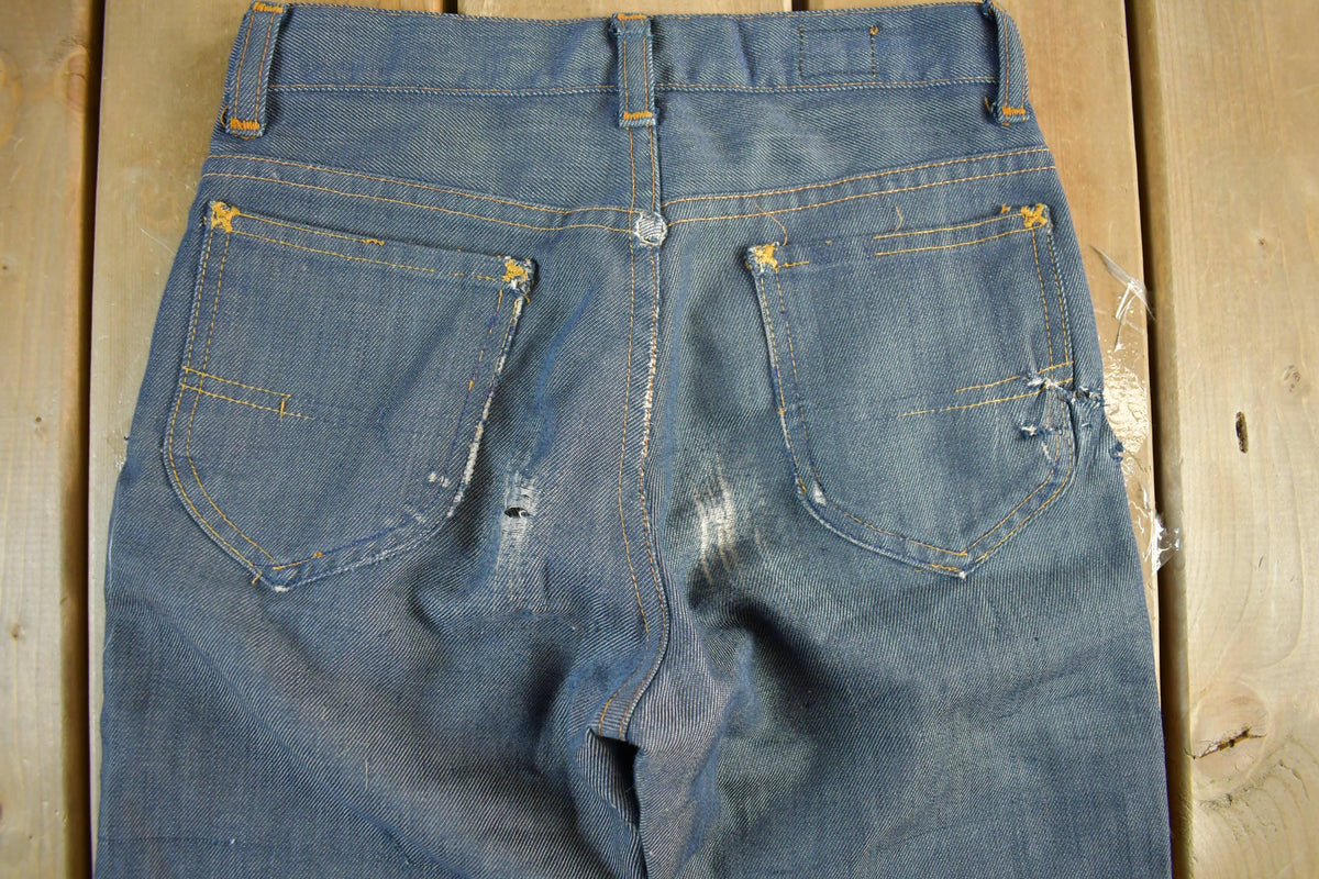 Vintage 1960s 1970s Lee Distressed Denim Jeans Youth 24 x 23.5