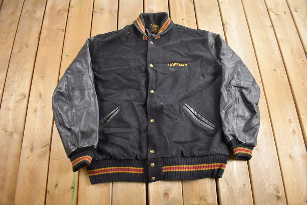 Vintage 1990s Pat Carney Studio Leather Varsity Jacket
