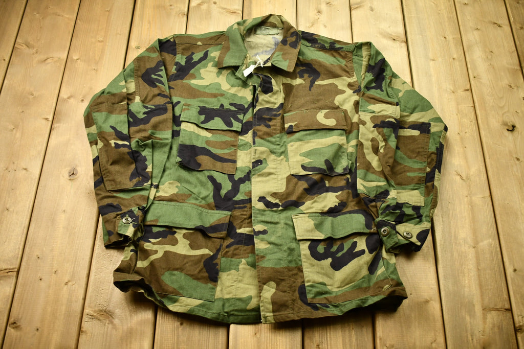 Vintage 1990s Camo Military Field Jacket