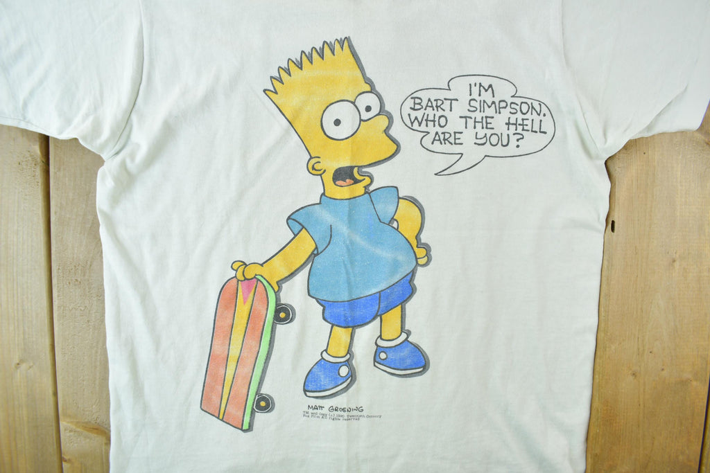 Vintage 1998 Bart Simpson Skateboard Graphic T Shirt