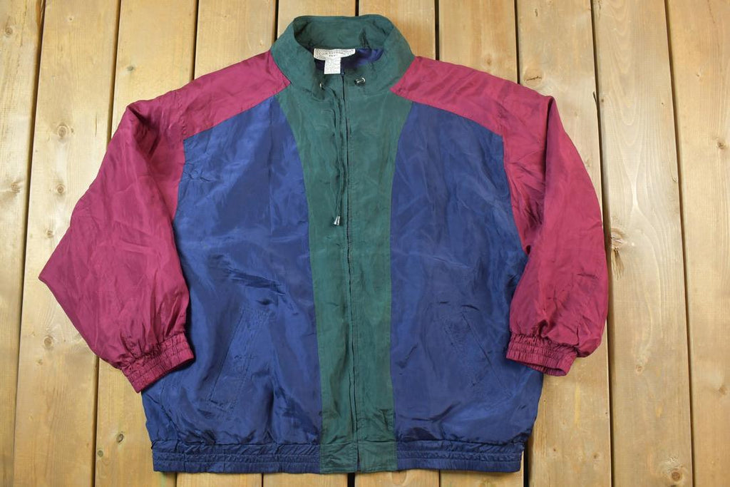 Vintage 1990s Silk Exchange Plus Full Zip Windbreaker Jacket