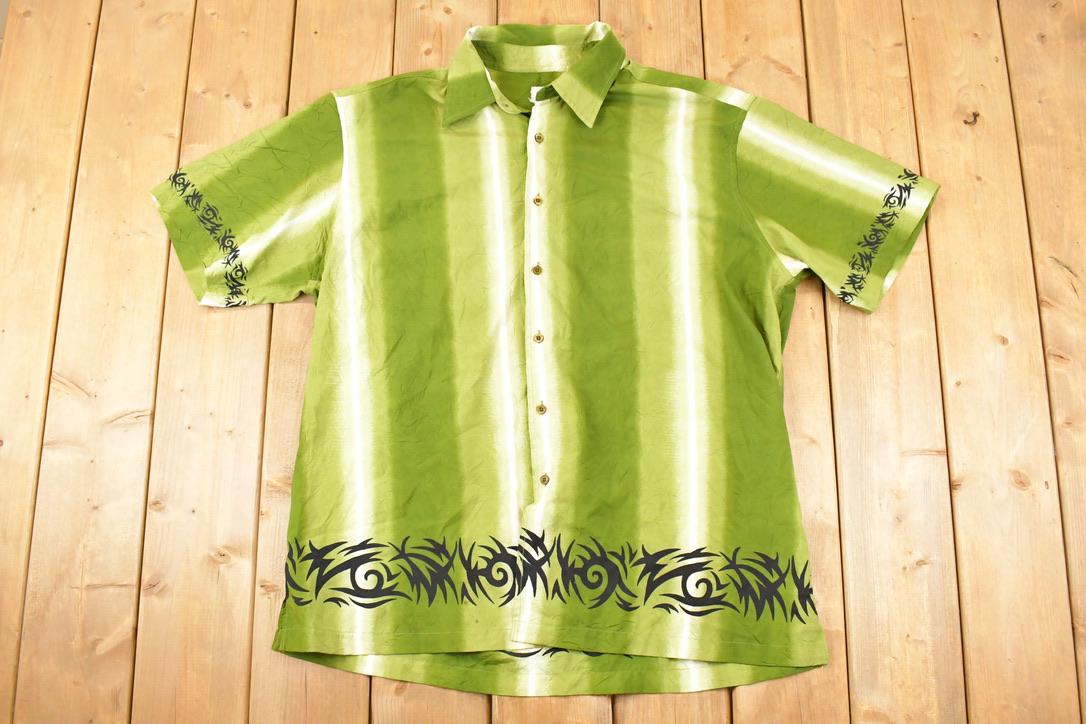 Vintage 1990s Calzini Abstract Button Up Shirt Men's XXL