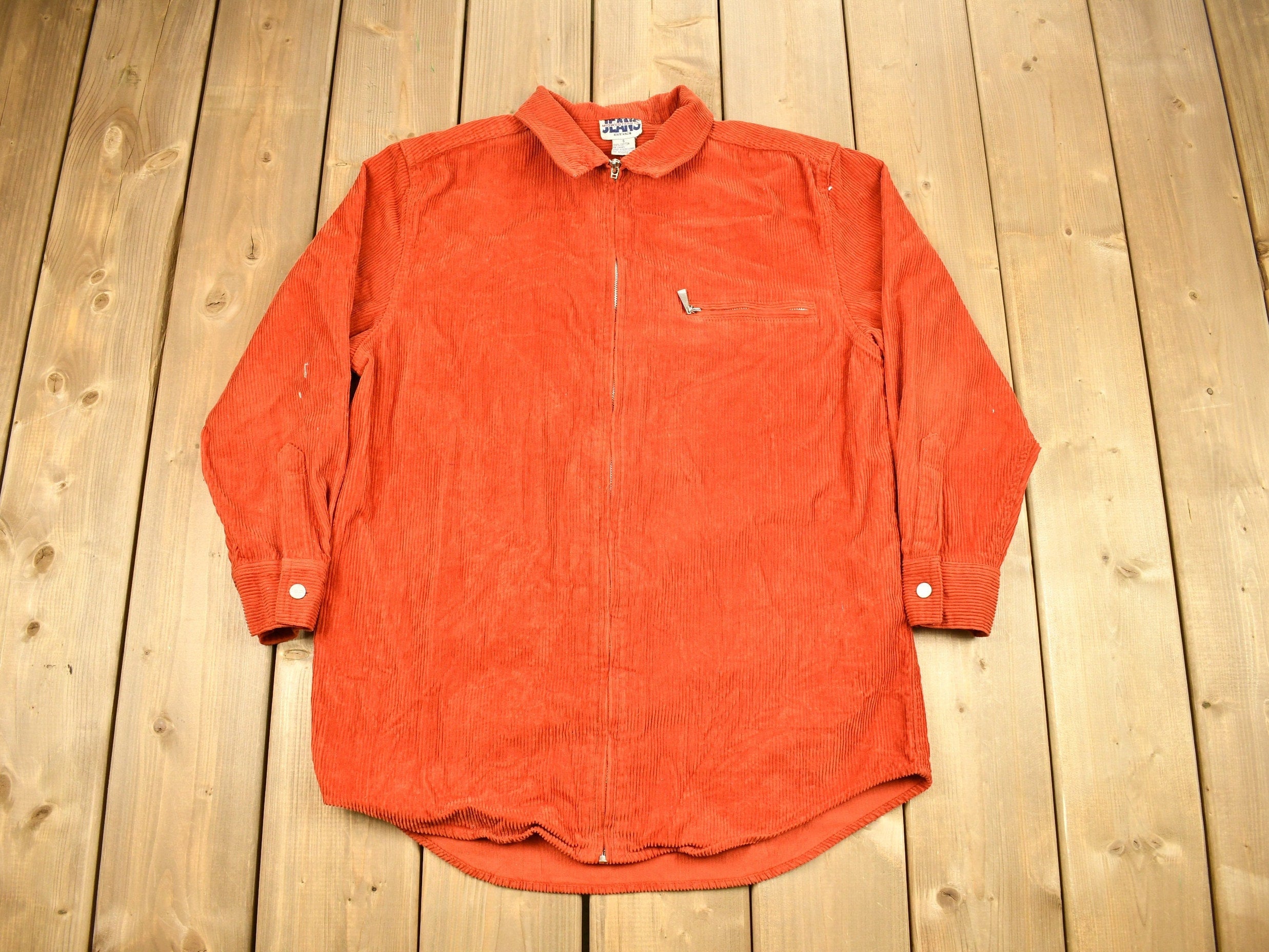 Vintage 1990s Midwestern Co Jeans Corduroy Zip Up Sweater