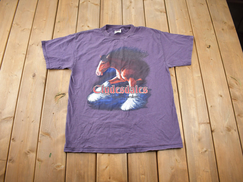 Vintage 1990s Clydesdales Busch Gardens Graphic T-Shirt
