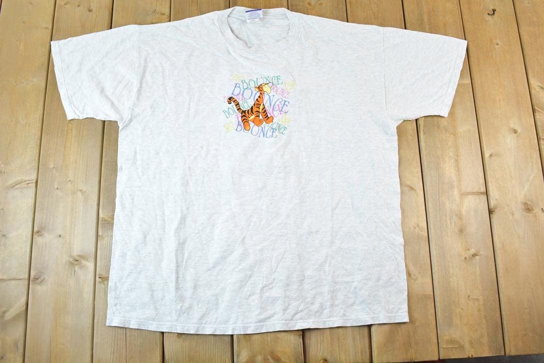 Vintage 1990s Tigger Bounce Disney Cartoon Promo T-Shirt Mens L  Made In USA  90s Graphic Tee  Vintage Mickey Mouse  Made In USA