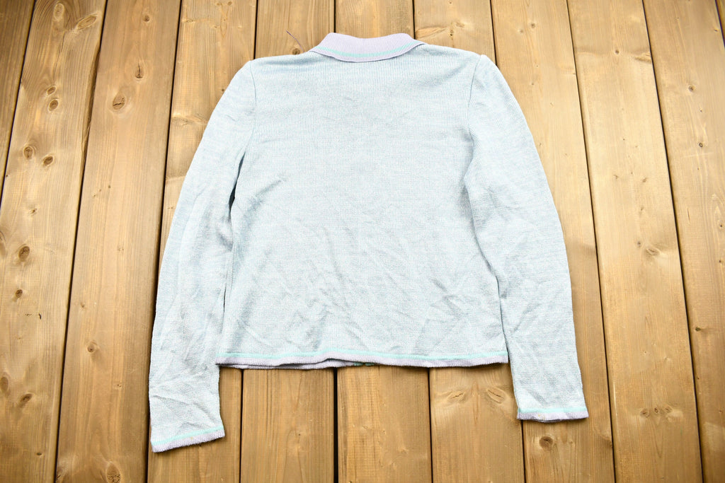 Vintage 1990s Mita Zip Up Pastel Sweater