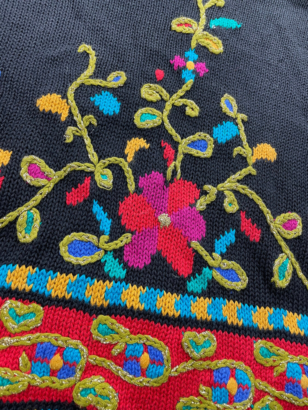 Vintage 1990's Gantos Knitted Sweater , Vintage 90s Crewneck