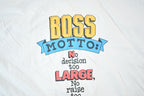 Vintage 1990s Shoebox Greetings Boss Motto No Decision Too Large Souvenir T-Shirt Mens L