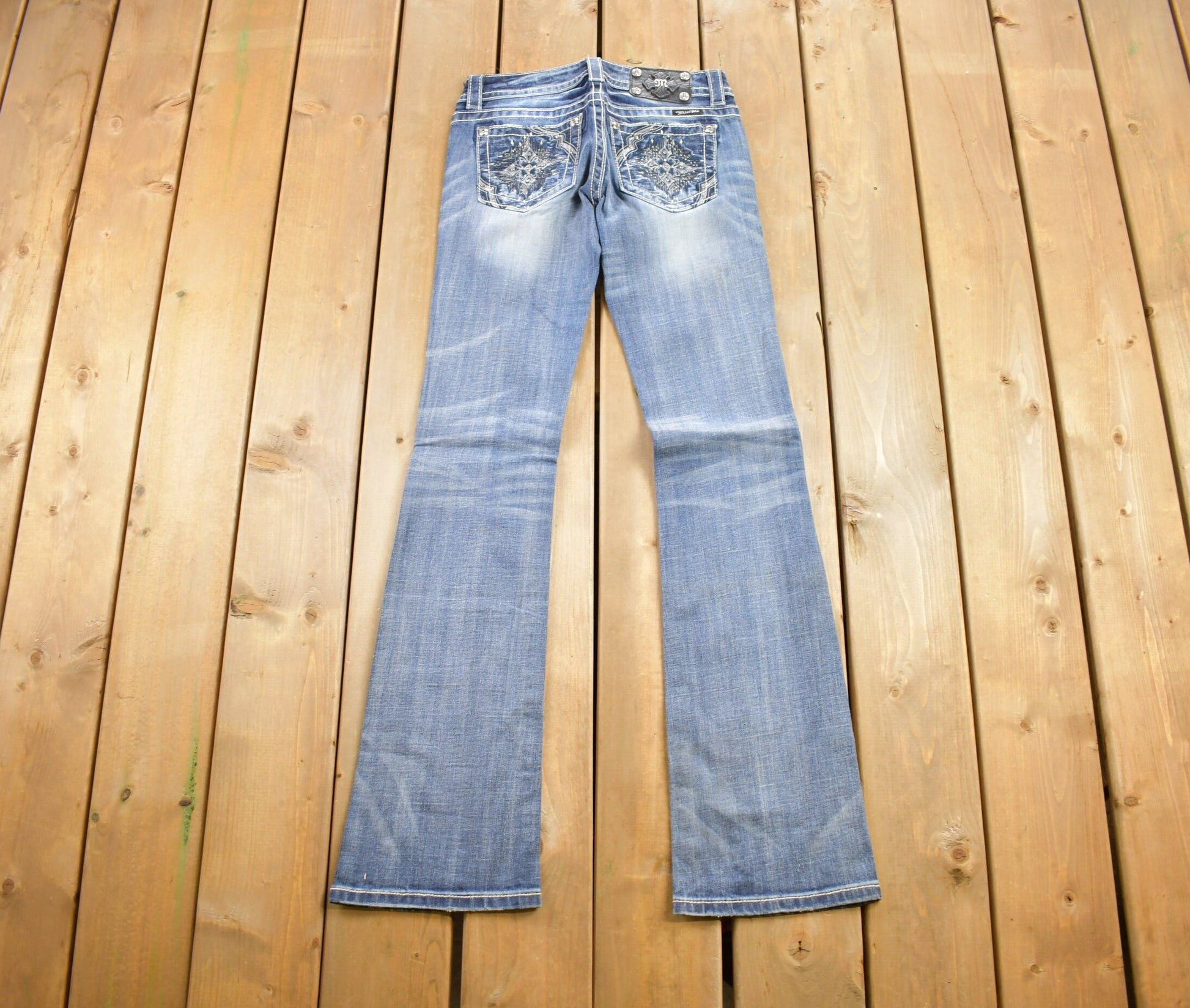 Vintage Y2K Miss Me Bedazzled Low Rise Jeans Size 26x34