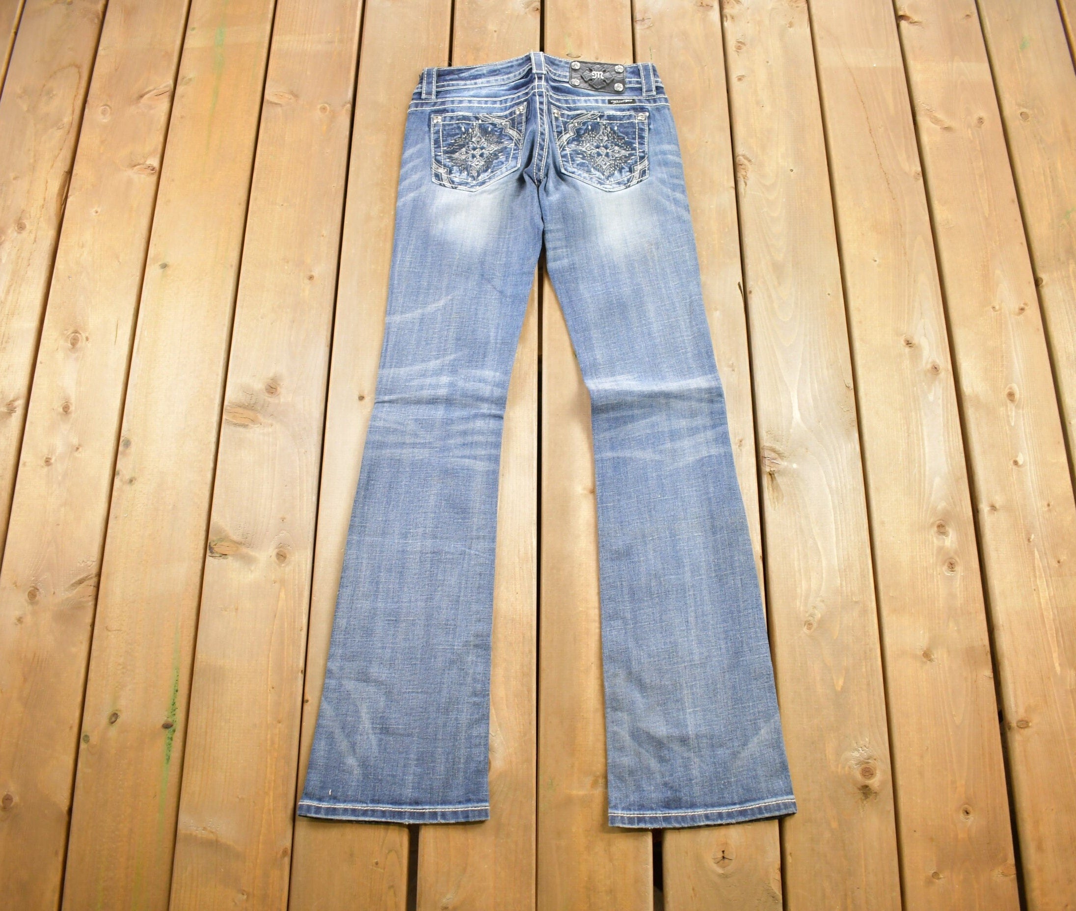 Vintage Y2K Miss Me Bedazzled Low Rise Jeans Size 26x34
