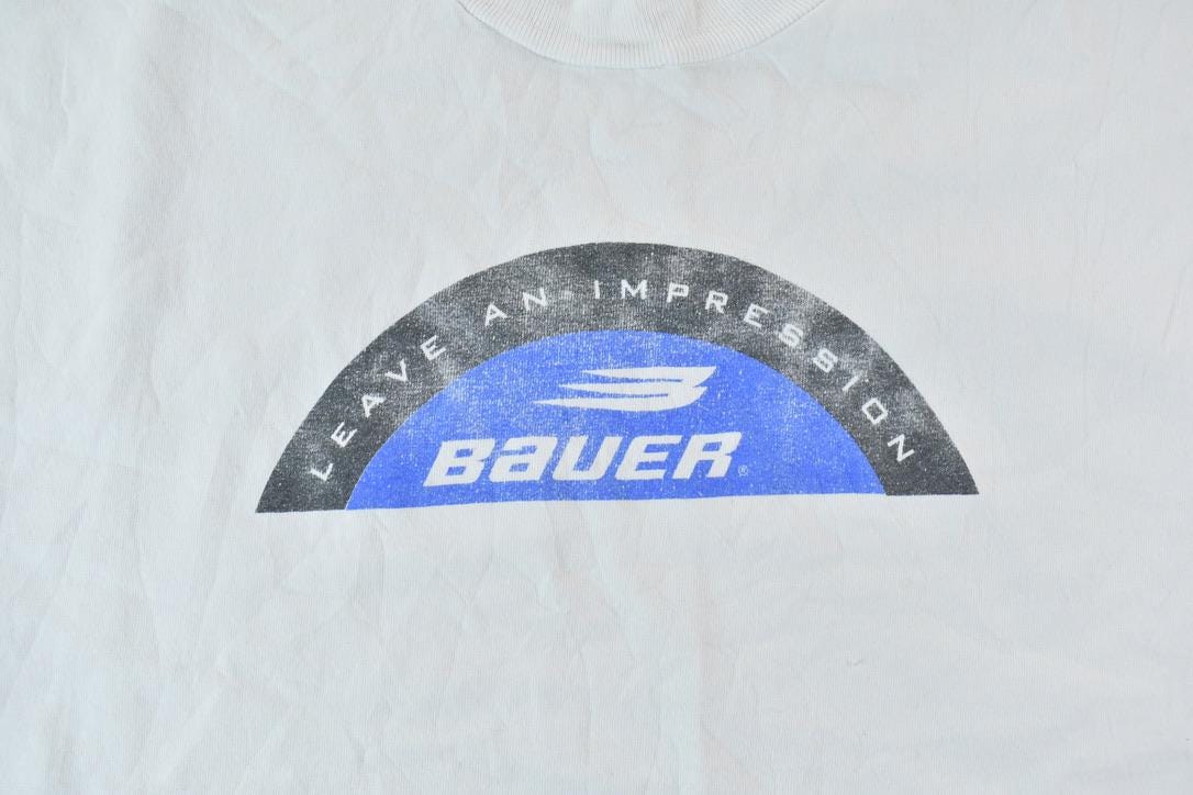 Vintage 1990s Bauer Hockey Graphic T-Shirt / Vintage T Shirt / Streetwear / Graphic Tee / Single Stitch /