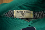 Vintage 1990s Alfred Dunner Argyle Knit Collar Sweater Made In USA