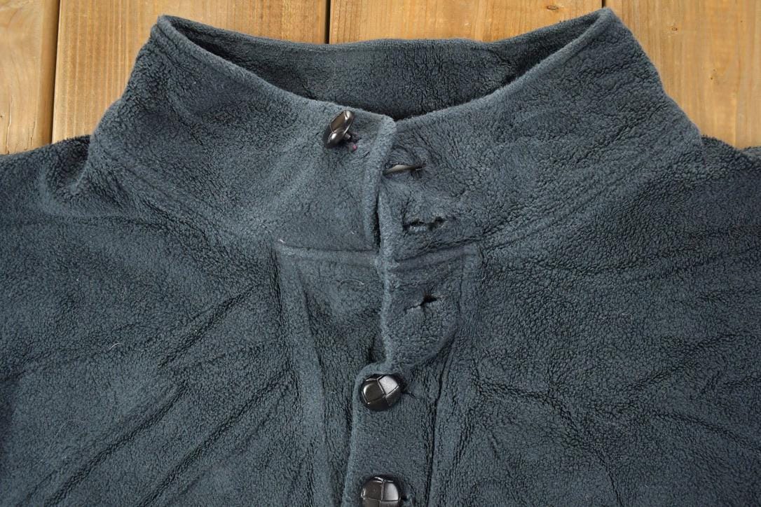 Vintage 1990s JJ Skivvee Made In Michigan Quarter Button Crewneck Sweatshirt
