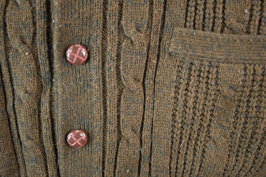 Vintage 90s Towncraft Cable Knit Sweater Vest - Mens Medium