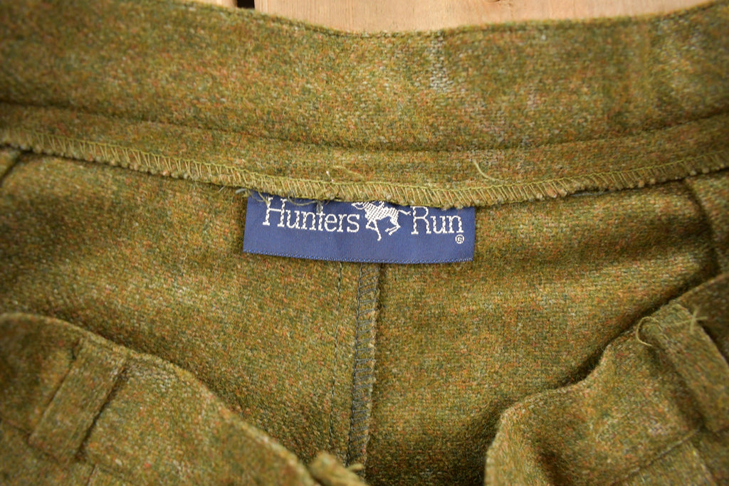 Vintage 1990s Pleated Hunters Run Wool Trousers Size 30 x 31.5